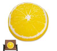 Almohada de limón, cojines de piso redondo suave y suave de 14 pulgadas, almohadas de frutas decorativas lindas con algodón de algodón de alta elástica, almohada de piso lavable con cremallera para