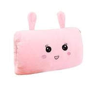 Almohada de mano de felpa de dibujos animados de invierno, calentador de manos, siesta, débil héroe, clase 1, almohada de brazo, no eléctrica, artículos esenciales de viaje, regalos para niños (rosa)