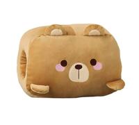 Almohada de mano de felpa de dibujos animados de invierno, calentador de manos, siesta, débil héroe, clase 1, almohada de brazo, no eléctrica, artículos esenciales de viaje, regalos para niños (marrón