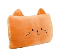 Almohada de mano de felpa de dibujos animados para niños, calentador de manos, siesta, débil héroe, clase 1, almohada de brazo, no eléctrica, artículos esenciales de viaje, regalos para niños (naranja