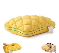 Almohada de Nube de piña, Almohada Alternativa de plumón para Dormir, Almohadas de Cama Suaves y esponjosas en Forma de Nube, suavidad equilibrada + Soporte, para Personas Que Yellow 1 pcs Low Pillow