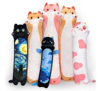 Almohada de peluche de gato ultra suave y larga, dise ada por artistas de Mewaii. Relleno extra para mayor comodidad. Regalo de peluche de primer