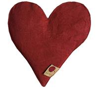 Almohada de piedra de cerezo en forma de corazón, mezclilla roja, ayuda para dormir caliente/frío, paquete de calor húmedo, alivio del dolor, lavable en microondas, envuelto para regalo