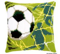 Almohada de punto de cruz Vervaco "Fútbol", diseño de bordado dibujado