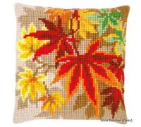 Almohada de punto de cruz Vervaco hojas de otoño
