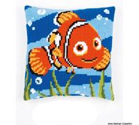 Almohada de punto de cruz Vervaco "Nemo", patrón de bordado dibujado