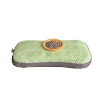 Almohada de trigo sarraceno con textura de masaje para el hogar, color sólido, sencilla, fresca y cómoda (verde)