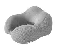 Almohada de viaje, almohada de cuello para viajes, almohada de apoyo portátil de espuma viscoelástica, cómoda y ligera, paquete rápido para camping, cojín de descanso para dormir (gris)