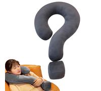 Almohada de viaje creativa en forma de U, almohada de viaje para soporte para el cuello,Almohada curva creativa gran signo de interrogación de 21.65 pulgadas | cervical de avión para soporte para