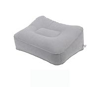 Almohada de viaje de inflado rápido, para piernas, rodillas, avión, inflable, ligera para niños mayores y adultos, material de terciopelo de PVC a prueba de fugas, diseño de cuidado del (gris)