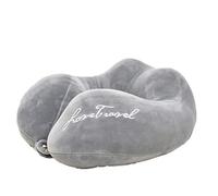 Almohada de Viaje Espuma de Memoria Adulto Niños Almohada en Forma de U para Aviones Tren con Clip para Aviones Coche Entrenar (Gris)