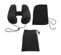 Almohada de Viaje Inflable, Cabeza de Apoyo en Forma de H Desmontable y Lavable con Bolsa de Almacenamiento y Sombrero Almohada de Avión para Soporte de Cabeza de Barbilla de