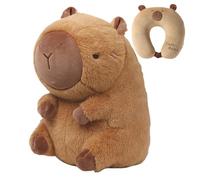 Almohada de viaje para el cuello, 2 en 1 Capybara de peluche de memoria de forma de apoyo,Almohadas de viaje con soporte cerevical en forma de U | para oficina camping carretera viaje siesta en casa