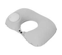 Almohada de Viaje para el Cuello, Almohada Inflable con Hebilla Ajustable Portátil de Tela Flocada para Avión(Ceniza)