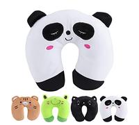 almohada de viaje para niños,Almohada de viaje, almohada para el cuello de animales, soporte para la barbilla, almohada acogedora, cojín en forma de U, almohada de apoyo para la barbilla(panda)