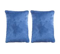 Almohada de viaje pequeña, versátil juego de cojines de franela de dos piezas, almohada portátil para la siesta para una alineación adecuada, apoyo que mejora la comodidad para camping, viajes en