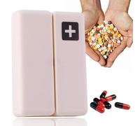 Almohada de viaje plegable: caja de pastilla magnética compacta, almacenamiento seguro | Organizador de píldoras portátiles con 7 compartimentos, ideal para viajes, 7 días de tratamiento, drogas, V