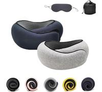 Almohada de viaje Wander Plus 2024, almohada de cuello Flyhugz, almohada de cuello de viaje Wander Plus, almohada de viaje de espuma viscoelástica para aviones, almohada de cuello de viaje (azul +