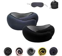 Almohada de viaje Wander Plus 2024, almohada de cuello Flyhugz, almohada de cuello de viaje Wander Plus, almohada de viaje de espuma viscoelástica para aviones, almohada de cuello de viaje (negro y
