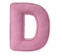 Almohada Decorativa en Forma de Letra, Cojín Inicial de Corduroy Rosa, 34 x 36 cm, Almohada Suave y Rellena para Sala de Estar, Dormitorio (D)