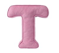 Almohada Decorativa en Forma de Letra, Cojín Inicial de Corduroy Rosa, 34 x 36 cm, Almohada Suave y Rellena para Sala de Estar, Dormitorio (T)