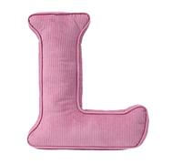 Almohada Decorativa en Forma de Letra, Cojín Inicial de Corduroy Rosa, 34 x 36 cm, Almohada Suave y Rellena para Sala de Estar, Dormitorio (L)