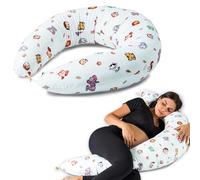 Almohada Embarazada y Cojin Lactancia Bebe para Dormir XXL Idea Regalo para Nuevas Mamás con Funda de 100% Algodón Almohada Multifuncional para Apoyo Espalda y Relleno Suave Accesorio de Maternidad