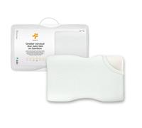 Inphysio Oreiller Ergonomique Cervical Duo - Design Double Face Ajustable (10 ou 12 cm) - Oreiller en Mousse à Mémoire de Forme - Avec Taie d’Oreiller en Bambou Blanche