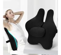 Almohada ergonómica de apoyo lumbar para silla de oficina, cojín de espuma viscoelástica ajustable para sentarse durante mucho tiempo, uso en la oficina, alivio del dolor de espalda, cómodo soporte