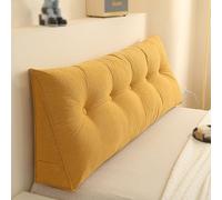 Almohada Ergonómica El Respaldo Ideal For Cama Y Sofá. Cojín Cuña De Algodón PP Transpirable con Bolsillo Lateral For Aliviar La Postura Y La Presión En La Espalda.(Yellow,150cm)