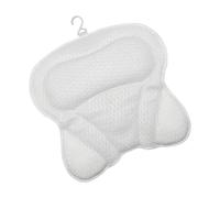Almohada ergonómica para bañera con 6 vasos de succión, tecnología Fexcomfort, máquina de apoyo gruesa, red de aire lavable, para todas las bañeras, lavable a máquina, cojín suave de malla
