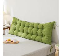 Almohada grande de 120 x 50 cm, cojín de apoyo largo para respaldo de lectura junto a la cama, con lazos de fijación, cómodo refuerzo para máxima relajación