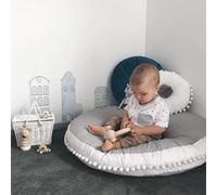 Almohada grande de suelo para niños, cojín de suelo para niños, almohada circular grande para bebé, almohadas redondas para el suelo para bebés y niños pequeños, alfombrilla de almohada de gran tamaño