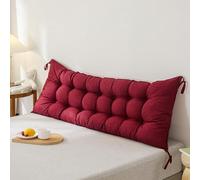 Almohada grande para cabecero de cama de 150 x 50 cm de largo, cojín con lazos de fijación para leer, soporte de mesita de noche y comodidad, refuerzo ideal para máxima relajación