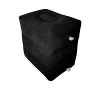 Almohada inflable de viaje, alfombrilla portátil para reposapiés para oficina, coche, camping, picnic al aire libre, reposapiés plegable negro, 11.8 x 15.7 x 16.9 pulgadas