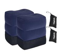 Almohada inflable de viaje para reposapiés, almohada de altura ajustable para autos, hogar, oficina, trenes, avión, haz una cama plana para bebés, niños pequeños, con bolsa de almacenamiento 2 en 1 (azul-2)
