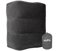 Almohada inflable de viaje para reposapiés, almohada de altura ajustable para coches, hogar, oficina, trenes, avión, hacer una cama plana para bebé, niños, niños pequeños, gris, 1 paquete