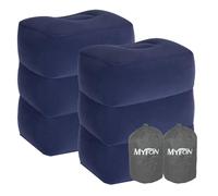 Almohada inflable de viaje para reposapiés, almohada de altura ajustable para coches, hogar, oficina, trenes, avión, hacer una cama plana para bebé, niños, niños pequeños, azul, paquete de 2