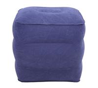 Almohada inflable para apoyar los pies, reposapiés de viaje para avión y automóvil, reposapiés ergonómico inflable con presión de aire ajustable, cojín portátil y cómodo para viaje (Azul)
