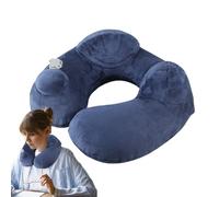 Almohada Inflable para Cuello De Viaje,Almohada Cervical Hinchable para Viajar | Reposacabezas Ergonómico Manual Portátil con Funda Lavable y Bolsa para Vuelos Largos, Coche y Camping