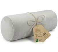 Almohada larga tipo rulo rellena de microfibra para la espalda y piernas | Cojin cervical versatil soporte lumbar reposo de rodillas funda de Terciopelo postura comoda 40x15 cm Gris Terciopelo