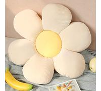 Almohada linda con forma de flor de margarita, cojín de asiento con forma de flor, cojín decorativo de felpa for leer y descansar, almohada cómoda, juguete de peluche vívido, y amarillo, 23,6 pulgadas