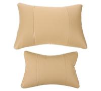 Almohada Lumbar de Coche Funda Lavable y Fijación Estable | Fibra Natural, Negro o Beige, para Reposacabezas y Zona Lumbar, Uso Diario en Trayectos y Sillas