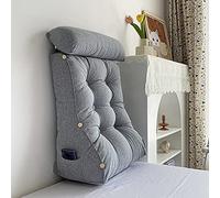 Almohada lumbar de cuña para sofá, lino transpirable, cojín ergonómico de apoyo para la columna vertebral, funda extraíble lavable (soporte de espalda y cintura, sin almohada para el cuello) (tamaño