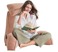 Almohada Lumbar de Lectura Premium con es viscoelástica extrasuave para Cama, sofá o Suelo. Ideal para Leer, Jugar o Ver la televisión cómodamente (Rosa, 75 × 40 × 50 cm).