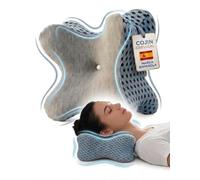 Almohada Mariposa Cervical Pequeña de Espuma Viscoelástica Ergonómica-Almohada Cervical de Viaje Alivia Tensión del Cuello mientras Descansas, Duerme Mejor Boca Arriba o de Lado, Funda Lavable (33x33)