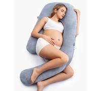 Almohada original para embarazadas en forma de F con cuña ajustable | MATERIAL DE CUBIERTA: Terciopelo- Gris