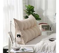 Almohada para cabecera con posicionamiento corporal, almohada para respaldo de cama, almohada triangular grande para cabecera, almohada de cuña, cojín triangular para cama doble, oficina (S 100 x 50 x