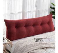 Almohada para Cabecera Cuña Triangular Posicionador Corporal Almohada de Lectura para El Descanso Cojín Lumbar Grande para Cabecera con Bolsillos Laterales Rojo Tamaño Matrimonial/120 cm