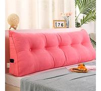 Almohada para Cabecera Cuña Triangular Posicionador Corporal Almohada de Lectura para El Descanso Cojín Lumbar Grande para Cabecera con Bolsillos Laterales Rosa Tamaño Matrimonial/120 cm